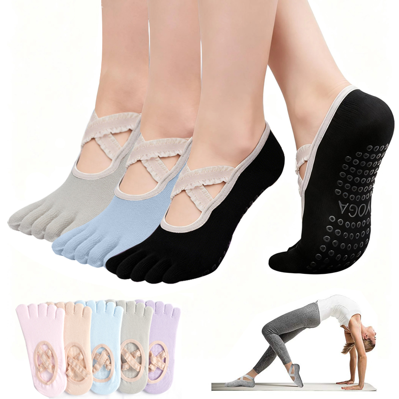 Medical Tape - Dames antislip pilates sokken dames kanten