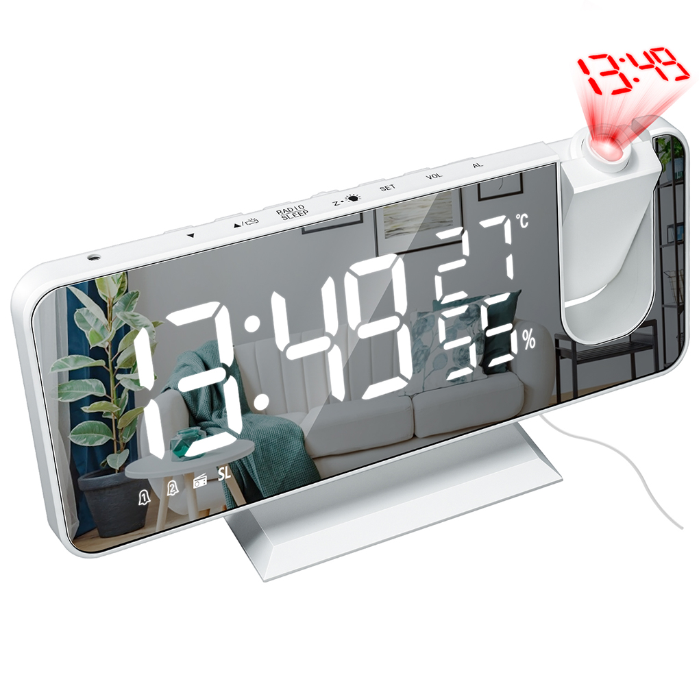 Thermometer Digital - Digitale klok, thermometer, hygrometer, klokprojector, radio,